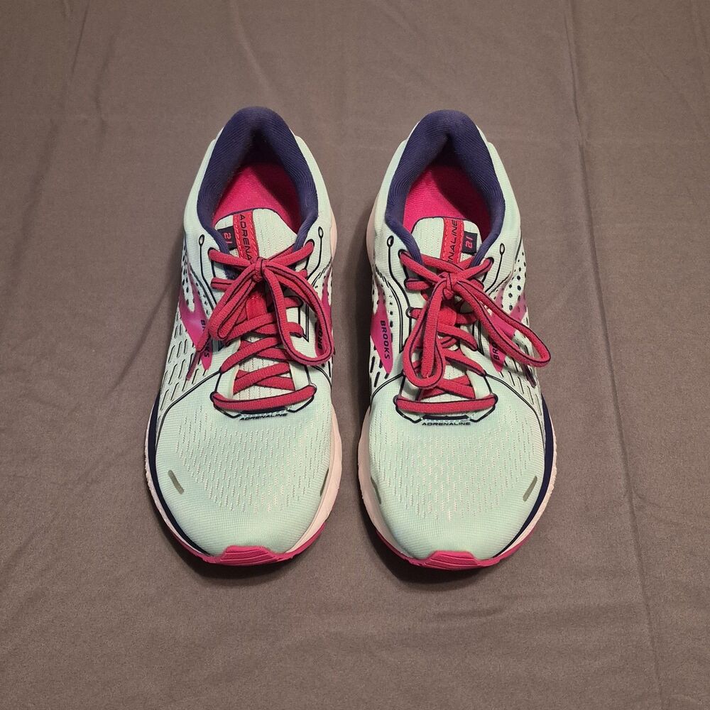 Brooks Adrenaline GTS 21 Women Size 9.5 Mint Running Shoes Sneakers 1203291B339
